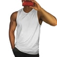 thumbnail image 2 of Mens T shirt Crew Neck Tank Tops Sleeveless Vest Gym Muscle Fitness Undershirt, 2 of 11