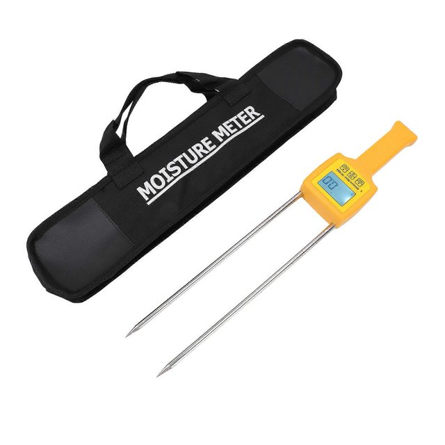 Grain Humidity Meter Portable Backlight LCD Display Fast Accurate Auto Off with Probe Grain Humidity Tester for Wheat Rye Rice Corn Soybean Wheat