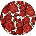 thumbnail image 1 of FMSHPON Red Roses Xmas Christmas Tree Skirt Stand Mat for Holiday Party Decoration Indoor Outdoor 36 inches, 1 of 3