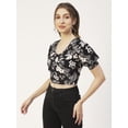 thumbnail image 3 of Moomaya Printed Viscose Rayon Top, V Neck Short Sleeves Summer Top For Women, 3 of 8