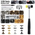 thumbnail image 1 of 120 Set Snap Fasteners Kit 12.5mm Metal Button Snaps Press Studs with 4 Setter Tools 1 Hammer 4 Color Clothing Snaps Button for Bags Jeans Jackets, 1 of 7