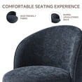 thumbnail image 5 of UIXE 360° Swivel Barrel Accent Chair, Fabric Upholstered Kitchen Dining Room Chair, Makeup Vanity Side Chair for Bedroom Living Room - Navy, 5 of 6