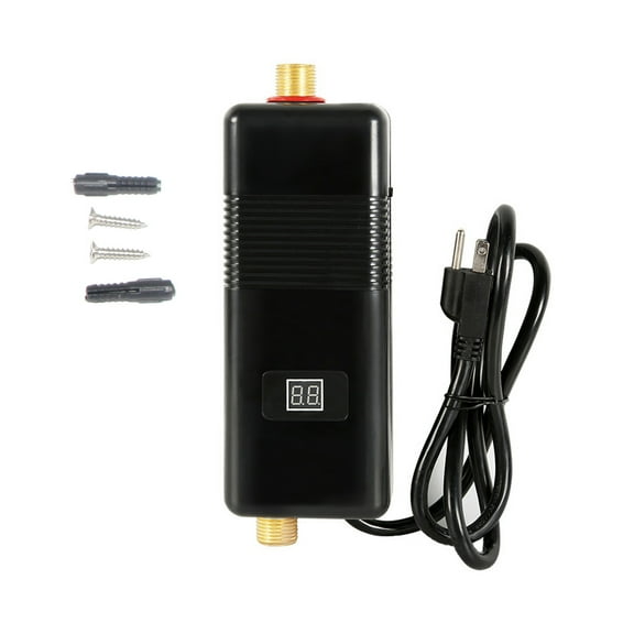 Arcticwind Tankless Electric Water Heater 110V 3000W,Instant Electric Water Heater Mini with Digital Display Quick Heating Home Energy Saving For Kitchen Bathroom Washing (Black)