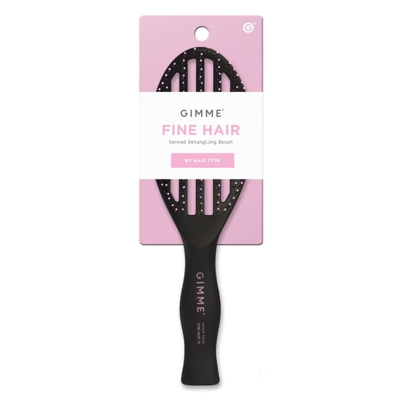 Gimme Beauty Vented Detangling Brush - Quick-Dry, Heat-Resistant Wet Brush for Thick or Thin Locks - Supports Healthy Hair - Flexible Curved Design for Fine Locks - Fine Hair