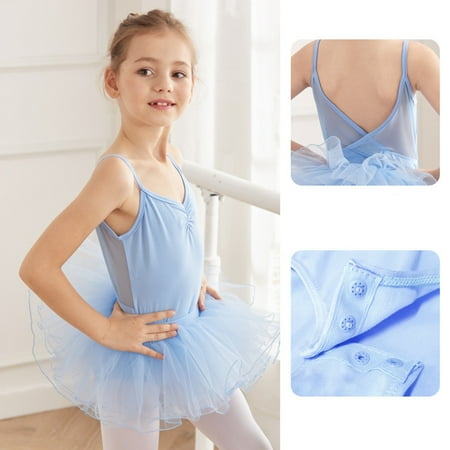 

2Pcs Baby Girls Outfit Clearance Baby Girls Children s Dance Leotard Clothes Summer Sling Cross Back Training ClothesOne-piece Gym Suit Rubber Band Skirt Set