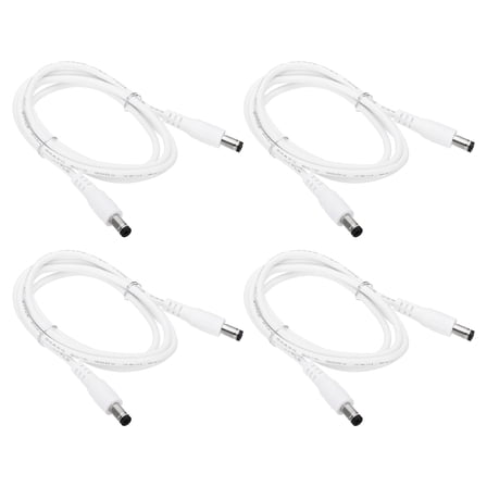 Uxcell 3Ft Male to Male 5.5x2.1mm DC Power Extension Cable, 4 Pcs 24AWG Wire Adapter Connector Charging Cord, White