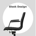 thumbnail image 6 of 2xhome Modern Office Desk Chair | PU Leather Ribbed Back | Adjustable Height, Tilt Lock, All Black, Set of 1, 1 piece, 6 of 13