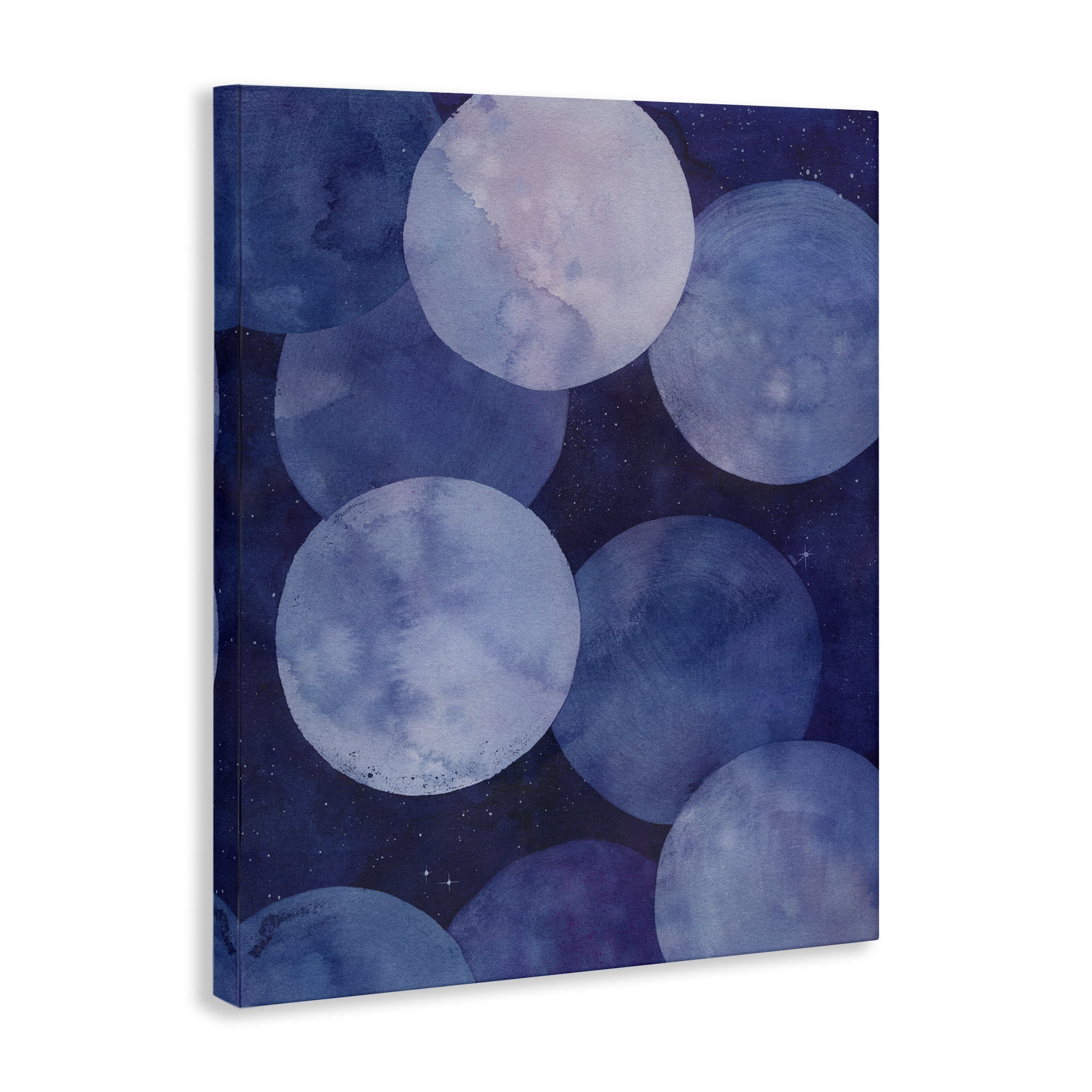 Stupell Industries Purple Circular Shapes Abstract Painting Gallery Wrapped Canvas Art Print Wall Art, 30 x 40