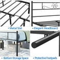 thumbnail image 5 of Renwick Jocelyn Modern Scroll Metal Platform Queen Bed, All Ages, Black, 5 of 9