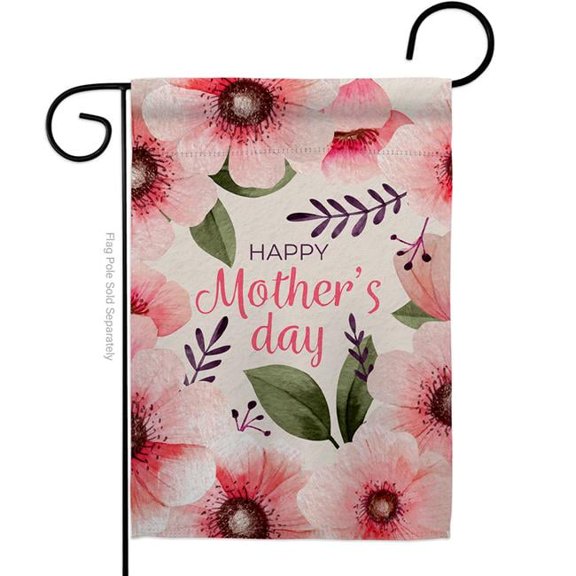 Breeze Decor G120075-BO 13 x 18.5 in. Pink Floral Mother Family Day Vertical Garden Flag with Double-Sided House Decoration Banner Yard Gift