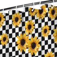 thumbnail image 3 of Black White Checker Sunflower Pattern Shower Curtain 36"x72" ,Bathroom Decorative Shower Curtains Set with 12 Hooks,Modern Waterproof Washable Shower Curtain, 3 of 6