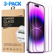 iPhone XS Crystal Clear Tempered Glass Screen Protector, Strong 9H Hardness, Edge-to-Edge Coverage, Scratch Resistant, Fingerprint Resistant - Pack of 3