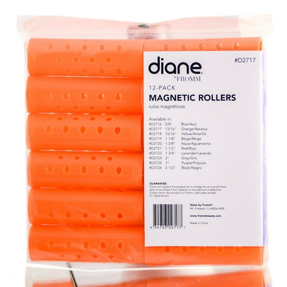 Diane Orange Magnetic Rollers - 13/16" / 12 Pack