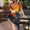 thumbnail image 3 of Disketp Glowing Mushroom In Forest para Vestido de Manga Corta para Mujeres, Vestidos de Verano para Mujeres, Casual y Holgado para la Playa, 3 of 6