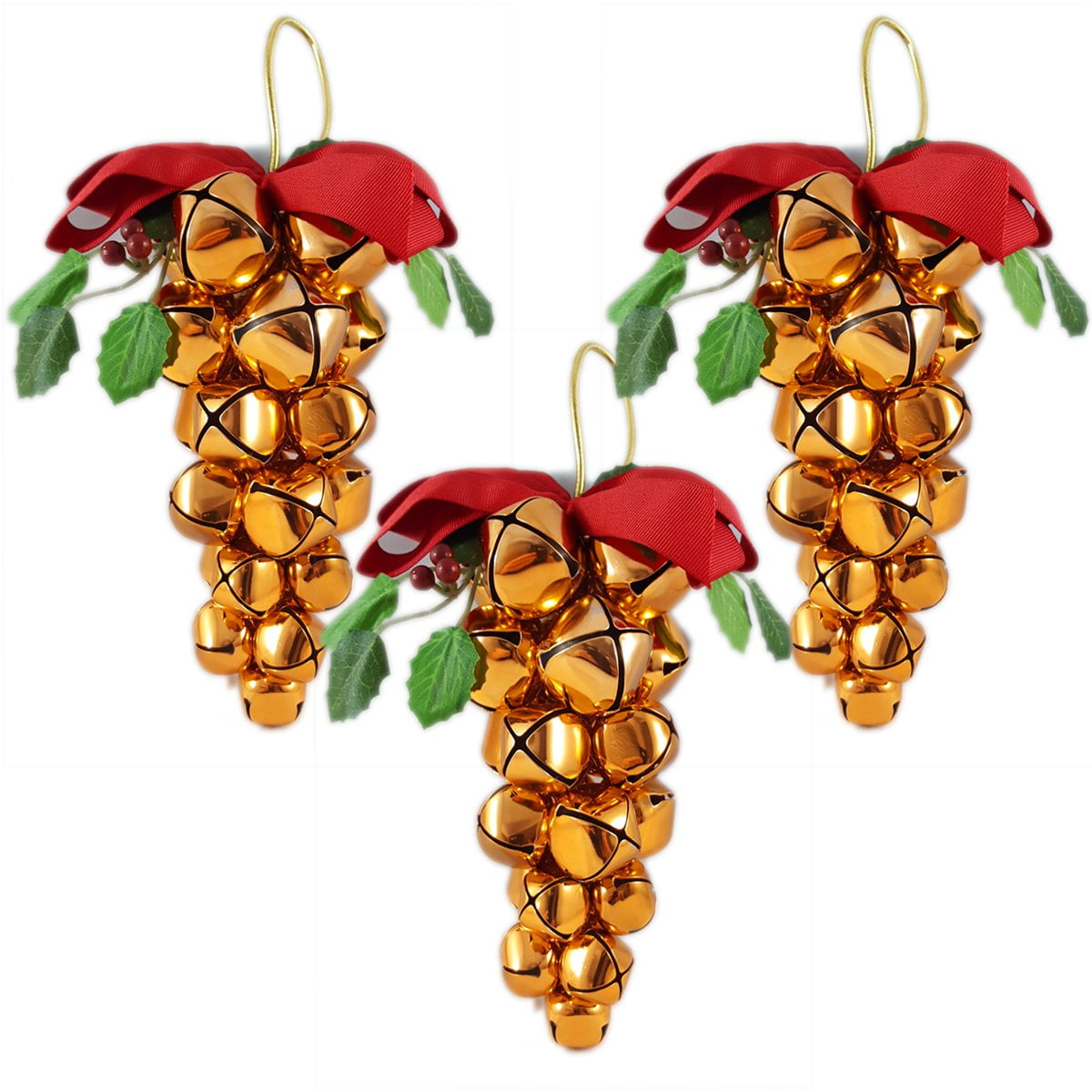 Hallmark 1BOU5208 Copper Colored Hanging Jingle Bell Decoration 7" Set