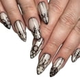 thumbnail image 5 of 24PCS Halloween Press on Nails, Almond-Shaped with Fluorescent Gothic Medieval Castle Design, Detachable Reusable Acrylic Fake Nails, Spooky Festive Manicure Kit for Women Girls, Halloween Party & Da, 5 of 7