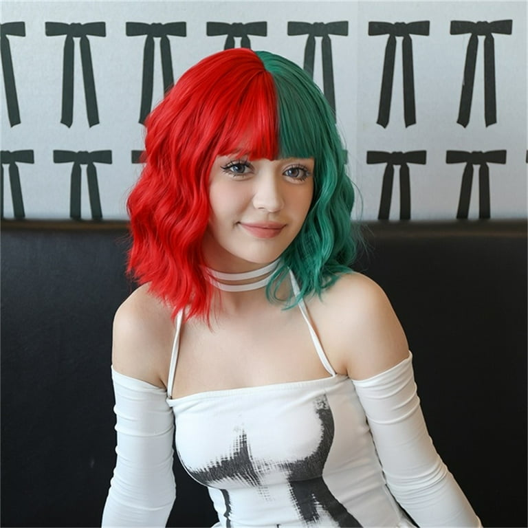 Green white red wig hotsell