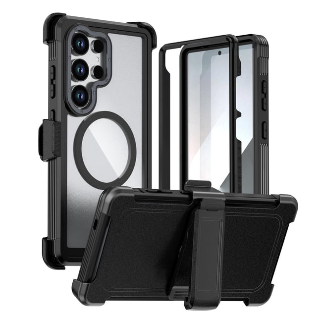 Case For Samsung Galaxy S26 Ultra/S26 Plus/S26, Non-Slip Magnetic Shell With Supports Wireless Charging Kickstand Cover