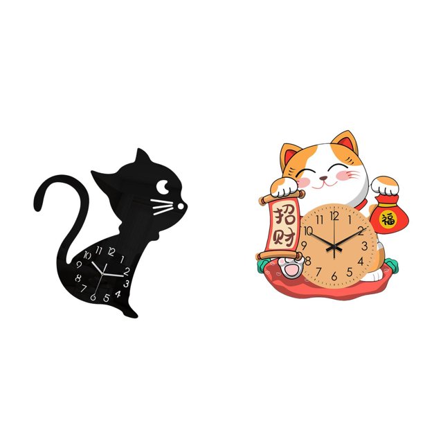 Reloj De Pared Acrílico Con Diseño De Gato, Silencioso, Sin Tictac, Moderno, Decorativo, Colgante, Para Niños, Sala De Estar, Dormitorio, Cocina, Oficina, Hogar.