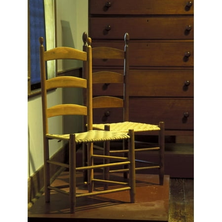 Village Shaker Chest Shaker Chairs, Shaker Village and Museum, South Union, Kentucky, USA Print Wall Art By Adam Jones ()