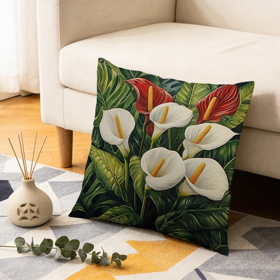 Horivan Floral Pillow Cover Soft Velvet Decorative Cushion Case for Sofa Living Room Bedroom Decor Home Accents Throw Pillow
