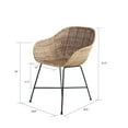 thumbnail image 7 of texxture Ormond Woven Rattan Dining Chair Metal Legs for Home, Natural, 7 of 7