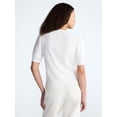 thumbnail image 4 of Free Assembly Women's and Women's Plus Beaded Cardigan Sweater with Short Puff Sleeves, Lightweight, Sizes XS-4X, 4 of 6