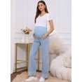 thumbnail image 3 of DARING DIVA Women's Maternity Cuffed High Stretchy Over the Belly Pants S Blue, 3 of 8