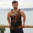 thumbnail image 6 of Logiee Cool Flame Lion A Print Men's Workout Tank Top,Quick Dry Workout Tank Top,Gym Muscle Tee,Fitness Bodybuilding Sleeveless T Shirt-XX-Large, 6 of 7