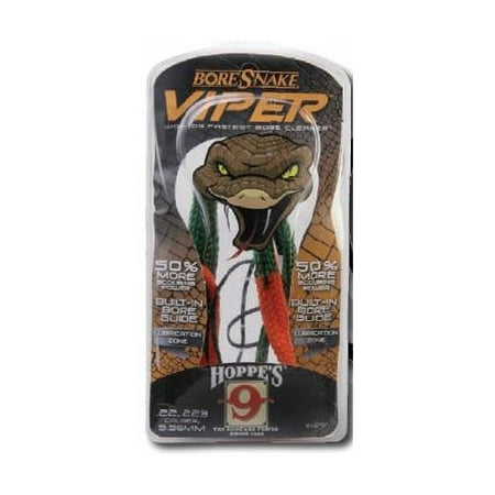 HOPPES BORESNAKE VIPER BORE CLEANER M-16, .22-.225 CALIBER BRONZE (Best Gun Bore Cleaner)