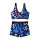 thumbnail image 5 of Gibobby Conjunto de traje de baño de bikini Bikini de cintura alta para mujer, bañadores sexys de dos piezas con realce, traje de baño Vintage, conjunto (Azul oscuro,XL), 5 of 5