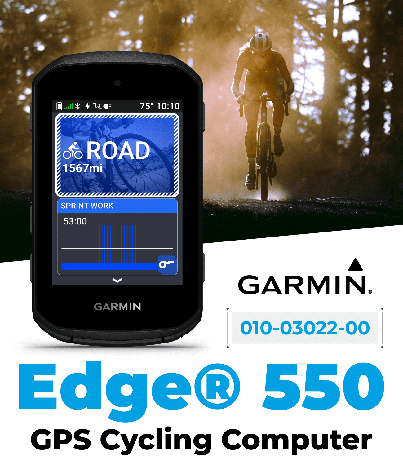 Garmin Edge 550, Compact GPS Cycling Computer, 2.7" Vivid Color Display, Bike-Specific Mapping, Advanced Training & Performance Insights + Pebble Gray Silicone Case w/ Wearable4U PowerBank Bundle