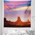 thumbnail image 1 of United States Tapestry, Monument Valley West Mitten and Merrick Butte Sunset Utah Desert, Fabric Wall Hanging Decor for Bedroom Living Room Dorm, 5 Sizes, Dark Orange Pink Blue, by Ambesonne, 1 of 1