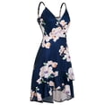 thumbnail image 4 of Vestido casual de verano con volantes, estilo italiano, ajustable, con escote en V y estampado floral para mujer, 4 of 6