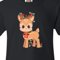 thumbnail image 4 of Inktastic Cute Christmas Reindeer with Christmas Lights Youth T-Shirt, 4 of 5