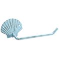 thumbnail image 1 of Hampton Nautical Rustic Light Blue Cast Iron Shell Toilet Paper Holder 10" Bathroom Decoration-Beach Home, 1 of 3