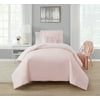 Simply Shabby Chic Pink Crochet Stripe 3-Piece Soft Washed Microfiber Comforter Set, Twin