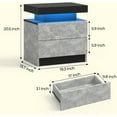 thumbnail image 2 of YSNW Bedside Table with 2 Drawers, LED Nightstand Wooden Cabinet Unit with LED Lights for Bedroom, End Table Side Table for Bedroom Living Room(Black Grey), 2 of 15