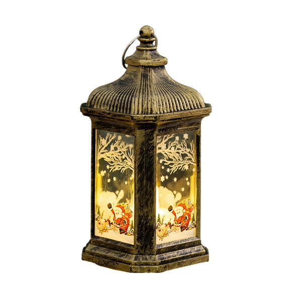 YFTDEF Christmas Wind Lantern, Portable Retro Night Light, LED Decoration, Hanging Lamp for Home Decor, Indoor and Outdoor Ornaments, Festive Holiday Lighting