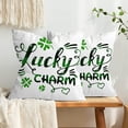 thumbnail image 4 of Funda de almohada para el Día de San Patricio | Trébol verde de tres hojas | Terciopelo de piel de durazno para sofá | 18"x18" | Lino decorativo festivo irlandés | Lavable a máquina | 1 pieza | Tela, 4 of 5