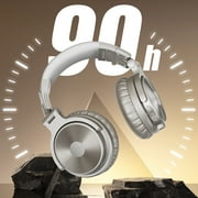 OneOdio Wireless & Wired Bluetooth Headphones with 50mm Neodymium Driver & Deep Bass for PC/Phone 110 Hrs. Playtime Sliver Pro-C