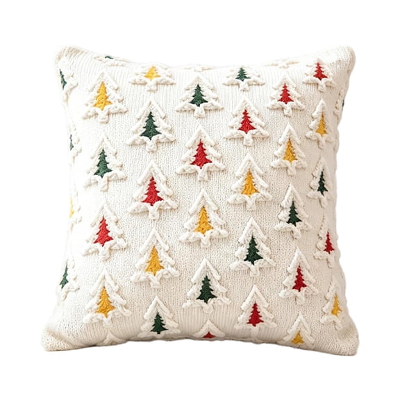 LSLXA Christmas Tree Decorative Pillow Cover 2026 New Holiday Cushion Cover 18X18In Faux Fur Plush Pillowcase For Sofa Home