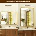 thumbnail image 6 of BEAUTYPEAK Bathroom Mirror 30x40 inch, Modern Round Corner Vanity Wall Mirror，Gold, 6 of 7