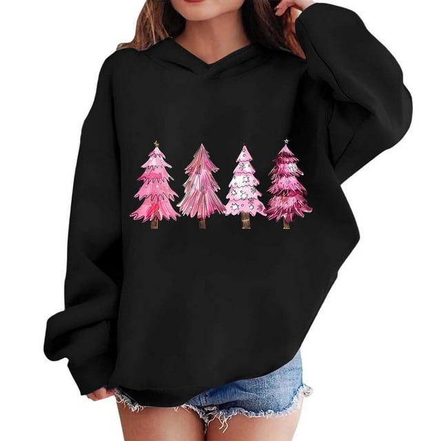 Sudaderas con capucha para niños y niñas, sudaderas navideñas con capucha para niños medianos y grandes, camisetas de manga larga, sudaderas para niños