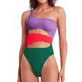 thumbnail image 1 of Aayomet Maillot de Bain avec Coutures Colorées (Violet, m), 1 of 5