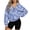 Blue Floral, variant on DISNIMO Fleece Polyester Fabric Womens Hoodies Half Zip Up for Airport Sports, Fleece lined Comfort Half Zip Sweatshirt Women, Blue Lotus Leaf Print, Size L