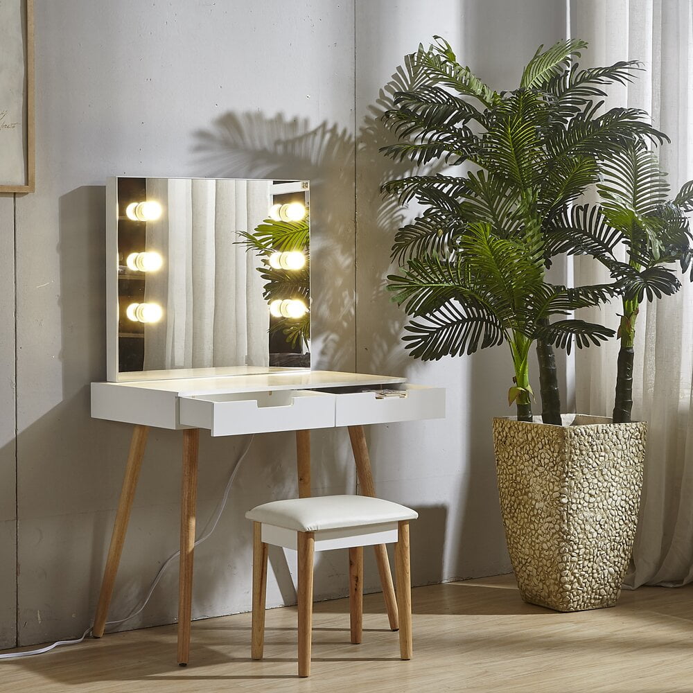 Ciccarelli solid wood vanity with mirror deals