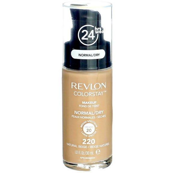 Revlon ColorStay Makeup Foundation For Normal Dry Skin, Natural Beige 220, SPF 20, 1 fl oz (2 Pack) (Bundle)