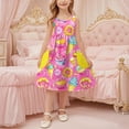 thumbnail image 5 of Edvintorg Girls Dresses Casual Summer Loose Stretchy A Line Dress Cute Printed Crewneck Sleeveless Tank Sundresses with Pocket Beach Vacation Clothes 3-14 Years, 5 of 7