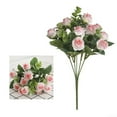 thumbnail image 5 of ZOELNIC Rose Flower Bouquet Artificial Flowers Wedding Decoration 11 Heads Silk Flowers Fake Roses Flores Home Decor Bunch, 4PACK Pink, 5 of 6